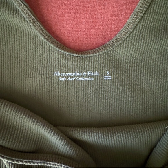 Abercrombie Ribbed Scoopneck Bodysuit - Olive Green - Picture 3 of 4
